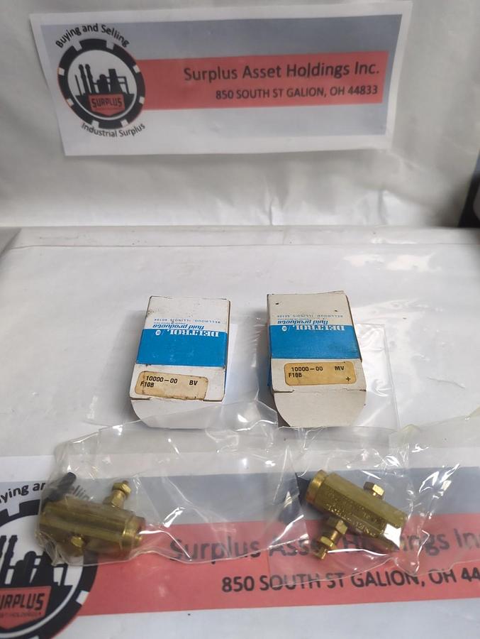DELTROL,F10 B,PNEU-TROL 1/8 INCH FLOW CONTROL VALVE LOT OF 2 NOS