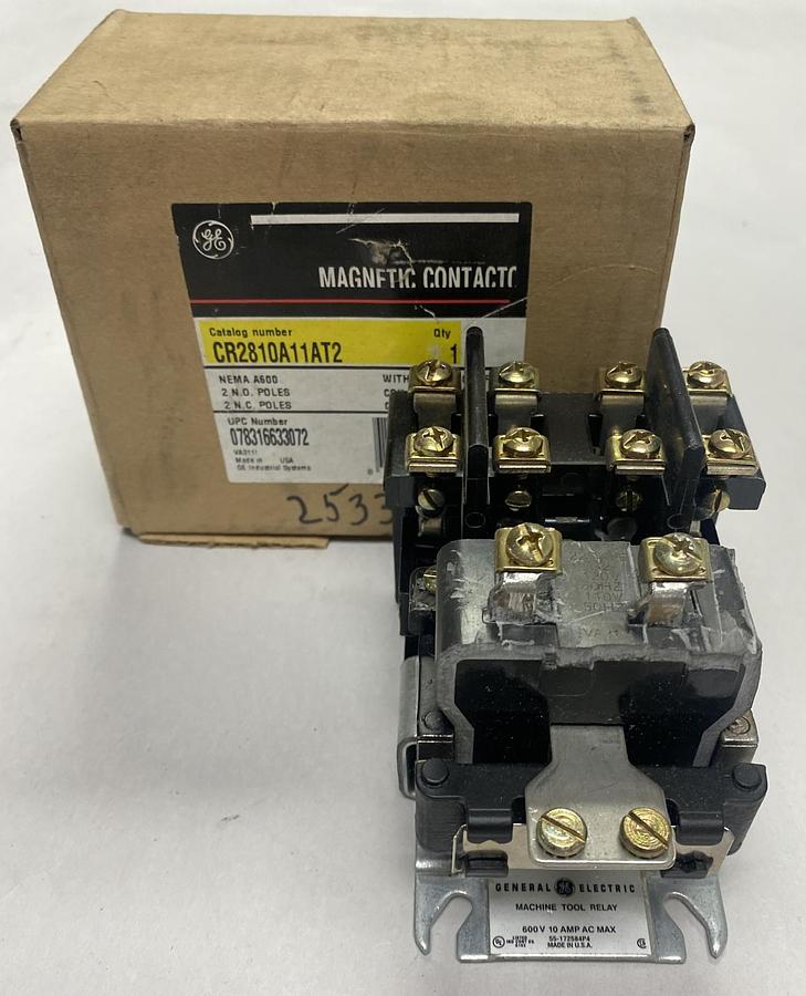 General Electric,CR2810A11AT2,Machine Tool Relay 10A 600V NOS