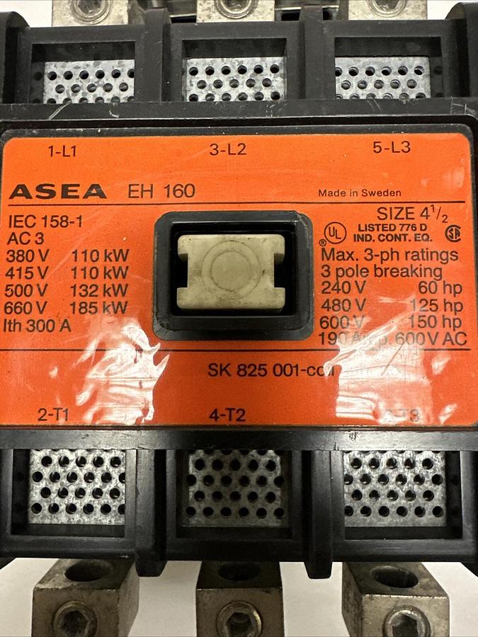 Used Asea,EH160,Size 4 1/2 3 Pole Contactor w/RVP160 Control (G017)