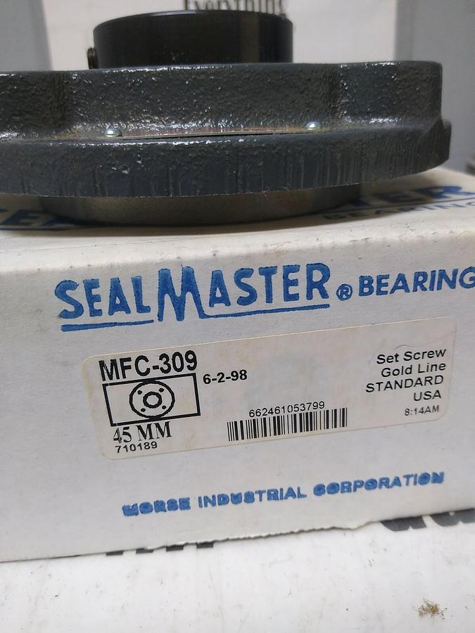 SEALMASTER,MFC-309,FLANGE MOUNT BEARING 4-BOLT BASE 45MM BORE NOS