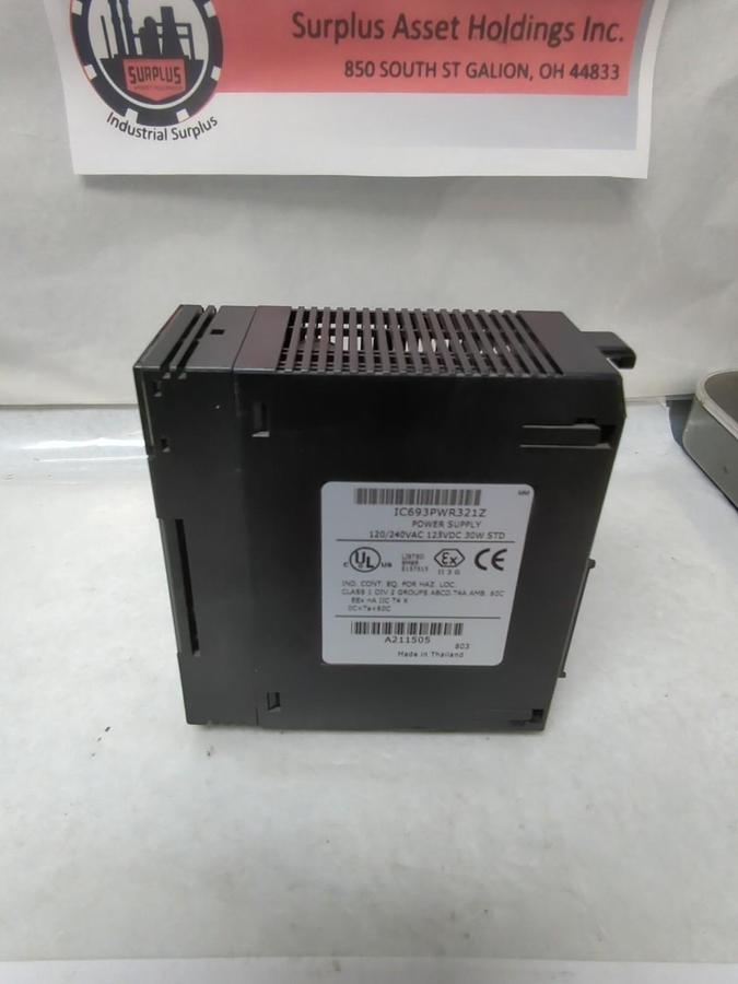 Used GE FANUC,IC693PWR321Z,POWER SUPPLY 120/240VAC 125VDC 30W STD PRE-OWNED