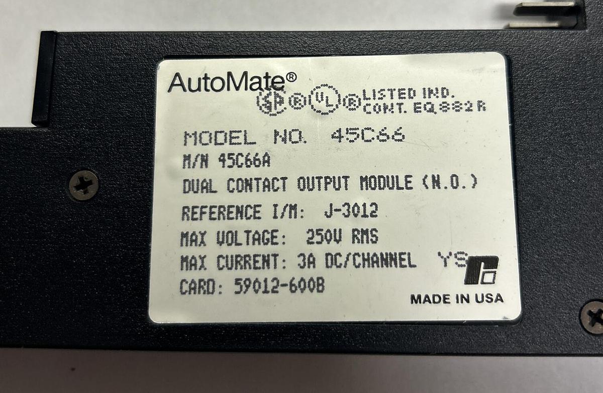 RELIANCE,45C66,DUAL CONTACT OUTPUT MODULE NOS