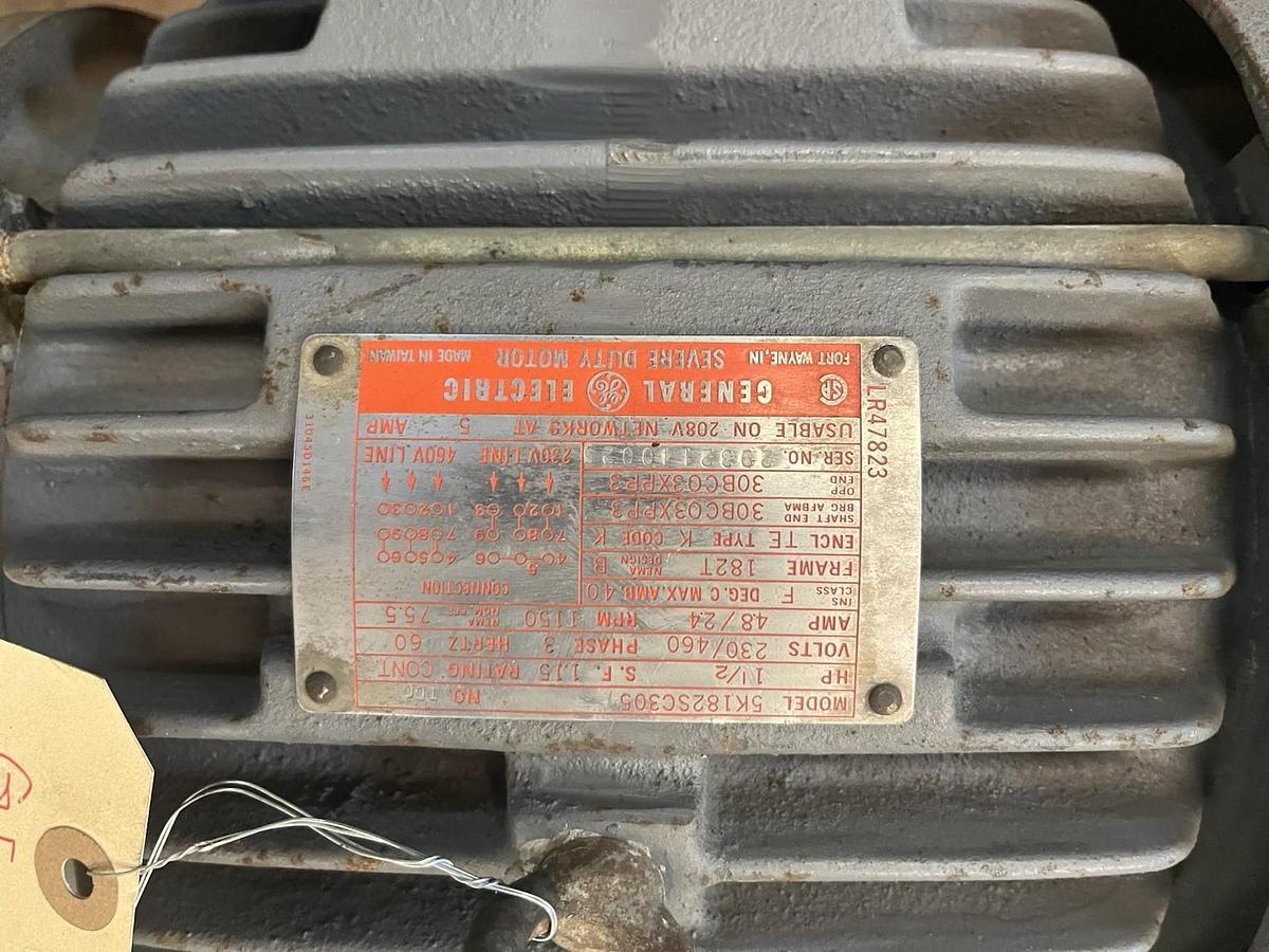 Used GE,5K182SC305,MOTOR 1-1/2HP 182T 1150RPM 3PH