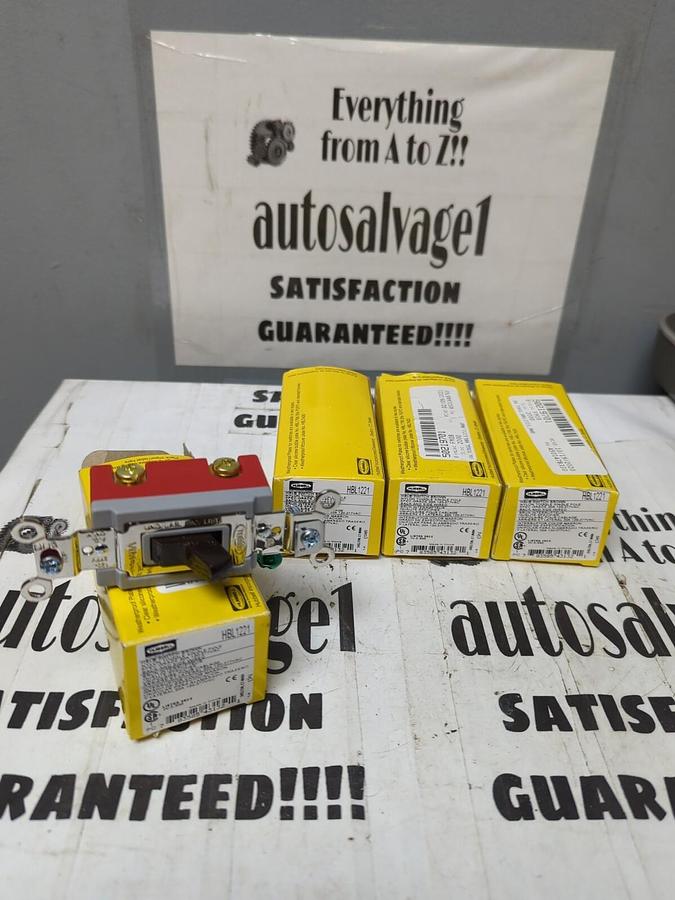 HUBBELL,HBL 1221,SINGLE POLE  TOGGLE SWITCH 20A BACK & SIDE WIRED LOT OF 4