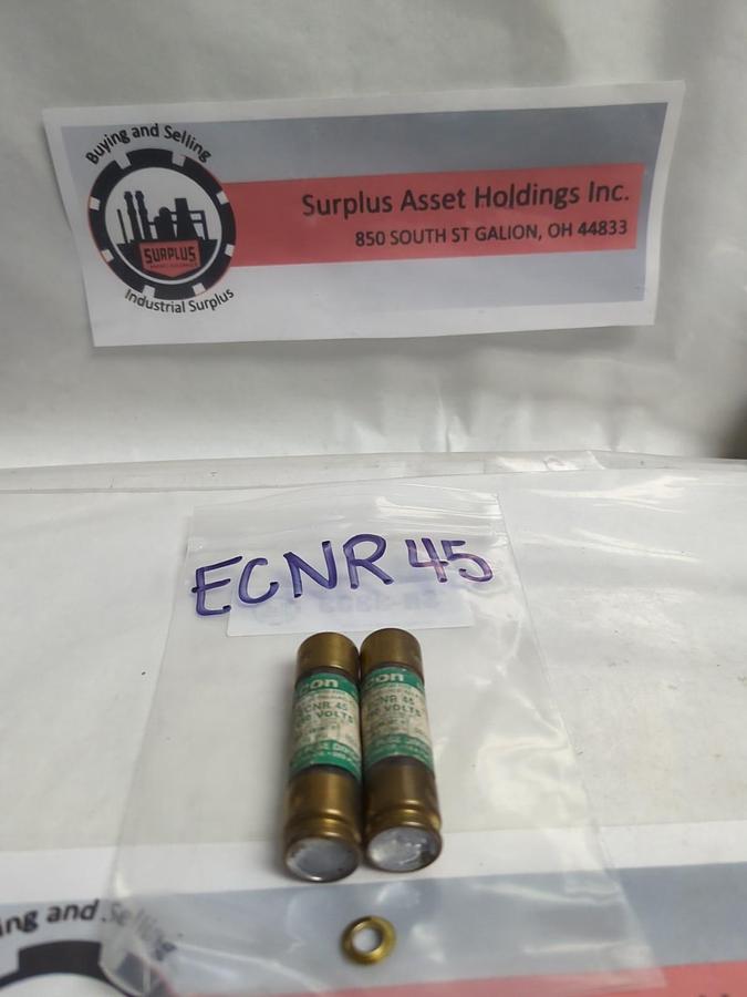 Used ECON,ECNR45,DUAL ELEMENT 45 AMP FUSE LOT OF 2 PRE-OWNED