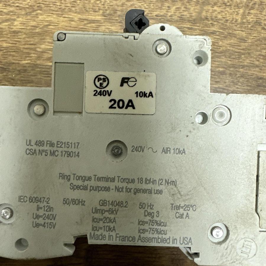 Used Schneider Multi 9,C60 20A,Circuit Breaker