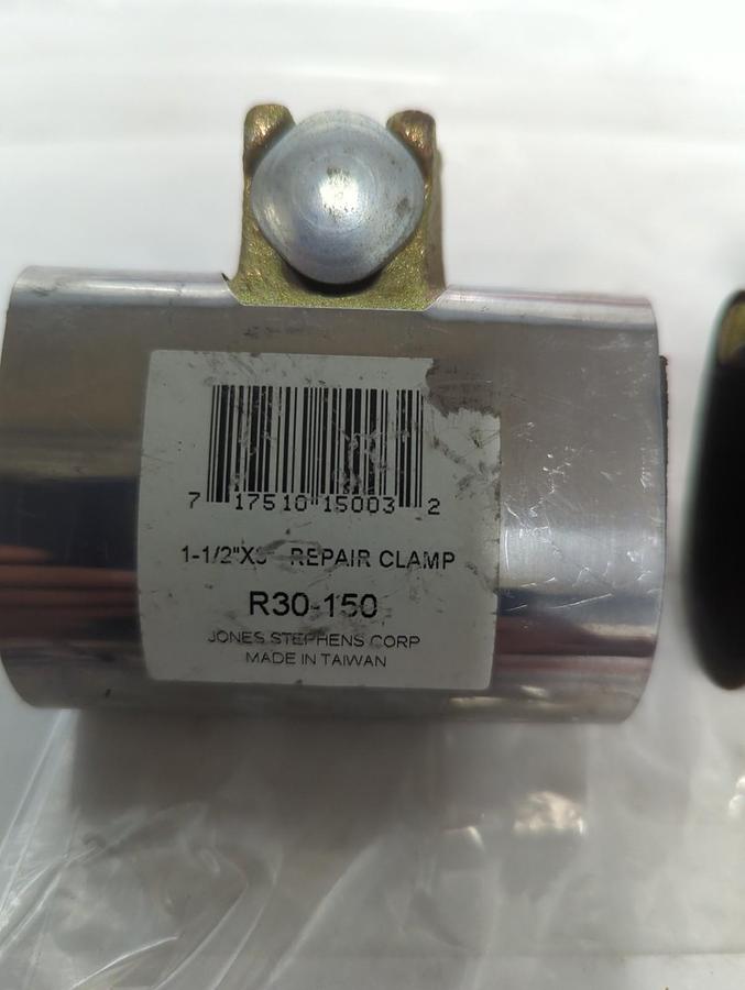 Used JONES STEPHENS,R30-150,REPAIR CLAMP 1-1/2 X 3 INCH LOT OF 2 PRE-OWNED