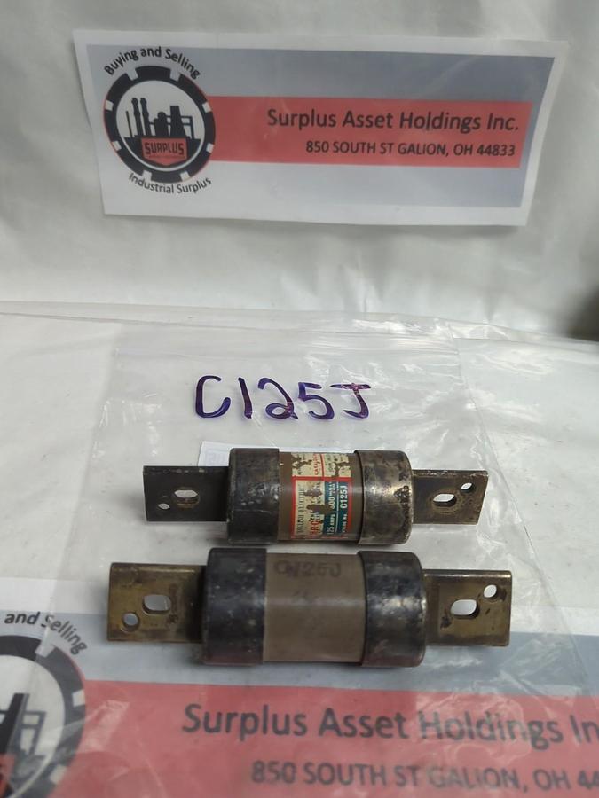 Used ENGLISH ELECTRIC,C125J,FUSE 125 AMP LOT OF 2 PRE-OWNED