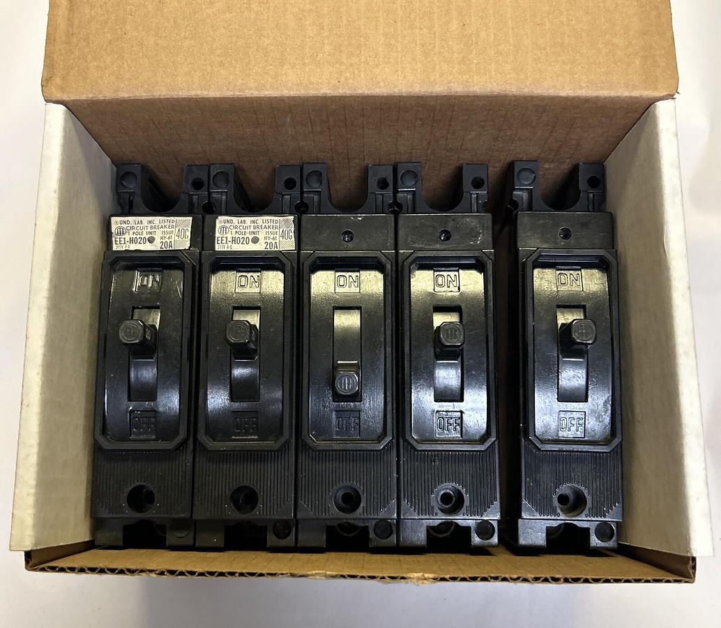 Used ITE,EE1-H020,CIRCUIT BREAKER 20A 277V 1P LOT OF 5
