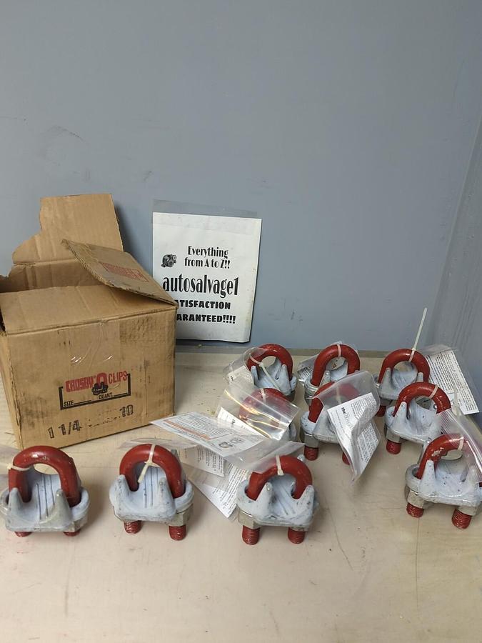 CROSBY,1-1/4 IN,WIRE ROPE CLIPS BOX OF 10 NEW