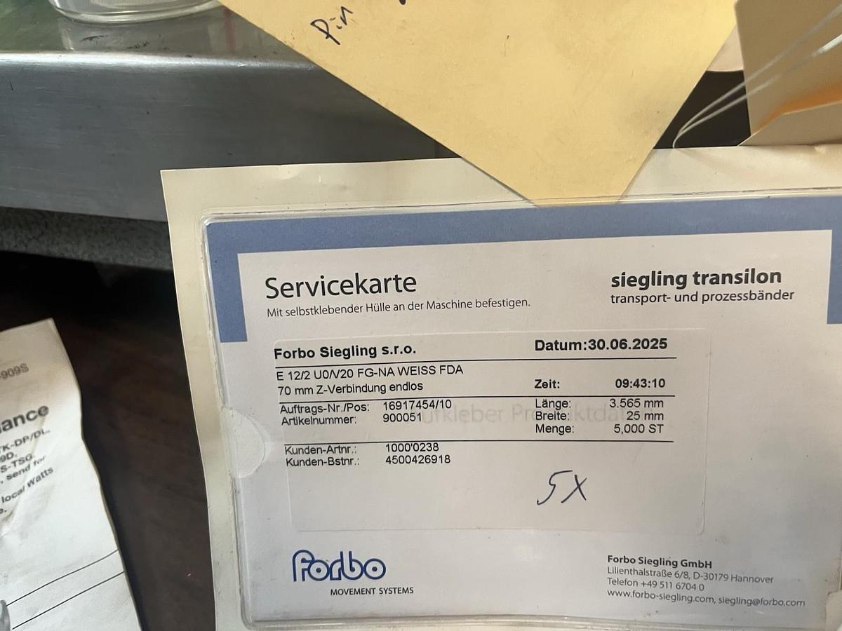 FORBO SIEGLING,10000238,E-12/2-U0/V20 FG-NA FLAT BELT 141"X25MMX3.565MM
