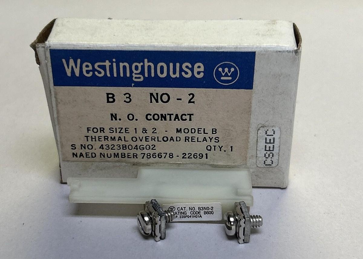 WESTINGHOUSE,B3NO-2,THERMAL OVERLOAD RELAY NOS