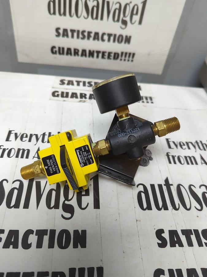 Used NORGREN,T08-000E1P0,SHUT-OFF VALVE W/ ASO 127112-00 PNEUMATIC REGULATOR