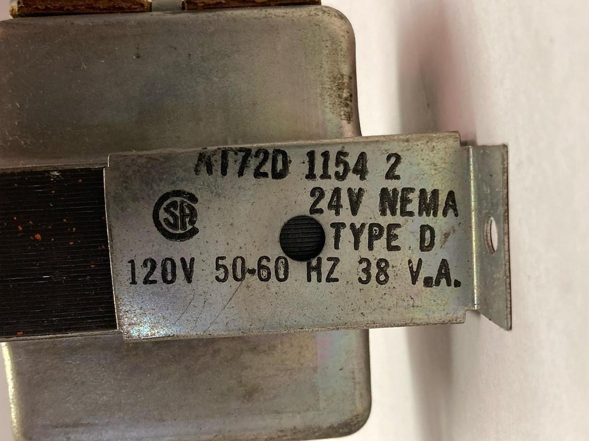 Used Honeywell,AT72D-1154-2,Type D Control Circuit Transformer 24V NEMA 120V 50/60Hz