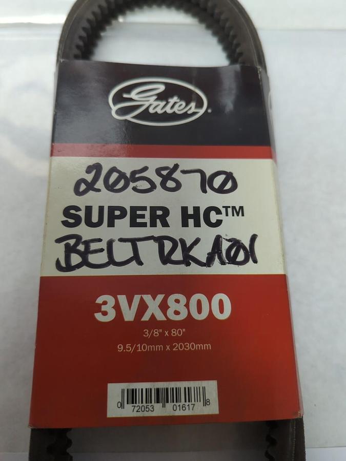 Used GATES,3VX800,SUPER HC BELT 80 INCH X 3/8 INCH NOS