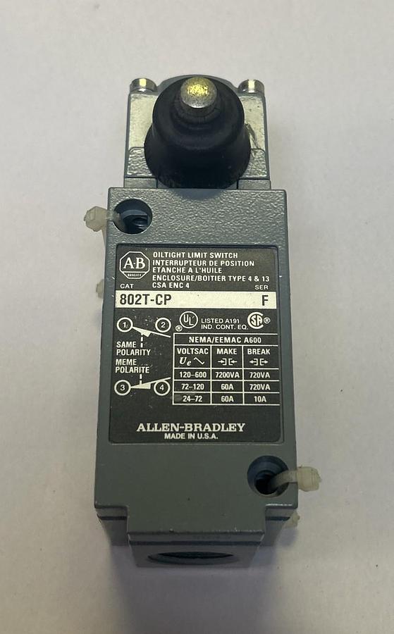 Used ALLEN BRADLEY,802T-CP,OILTIGHT LIMIT SWITCH
