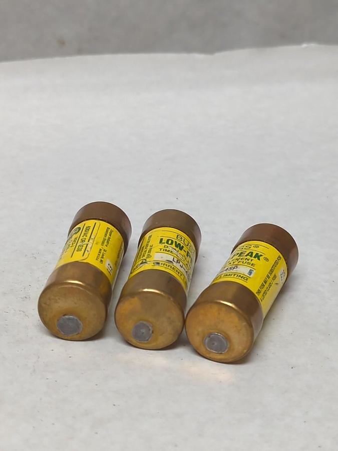 Used COOPER BUSSMANN,LPJ-4SP,LOW-PEAK 4 AMP FUSE LOT OF 3 PRE-OWNED