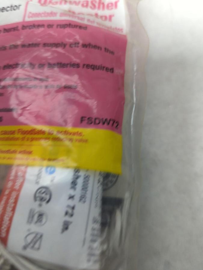 WATTS,FSDW72,DISHWASHER AUTO-SHUTOFF CONNECTOR 72 IN STAINLESS STEEL HOSE NOS