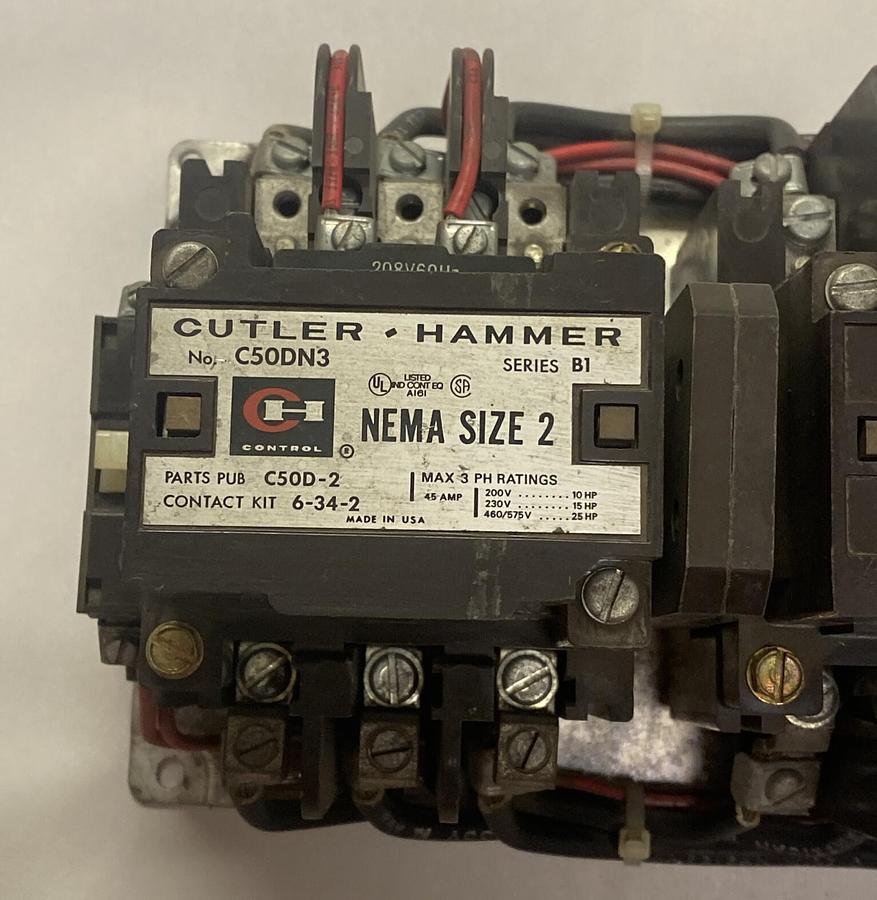 CUTLER HAMMER,C50DN3,CONTACTOR 120V 60HZ 3P NOS