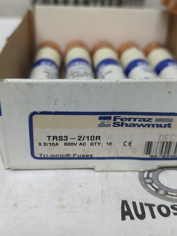 FERRAZ SHAWMUT,TRS3-2/10R,TRI ONIC 3-2/10 AMP FUSES BOX OF 10 NEW