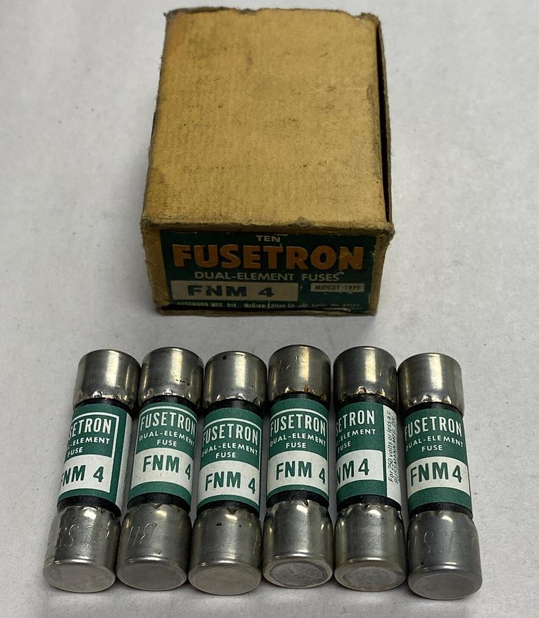 Cooper Bussmann,FNM-4,Fusetron Fuse Lot Of 6 NOS