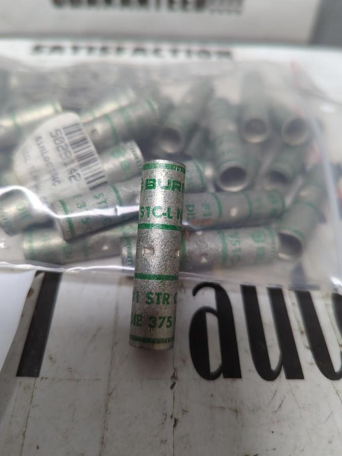 BURNDY,N75 1 STR YS1C-L,CRIMP CONNECTOR/SPLICE LOT OF 52 NOS