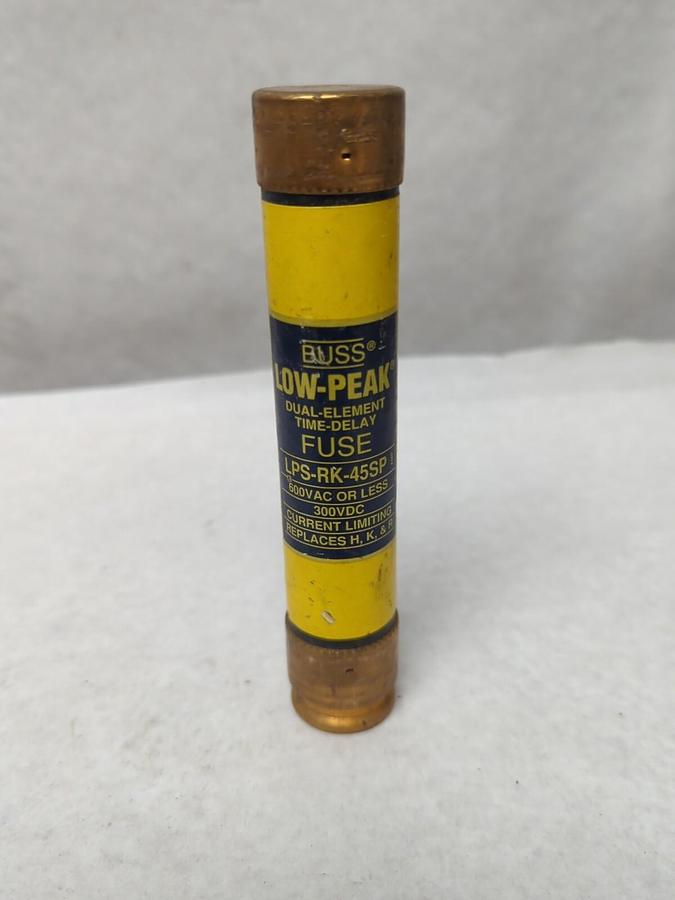Used COOPER BUSSMANN,LPS-RK-45SP,LOW-PEAK 45 AMP FUSE PRE-OWNED