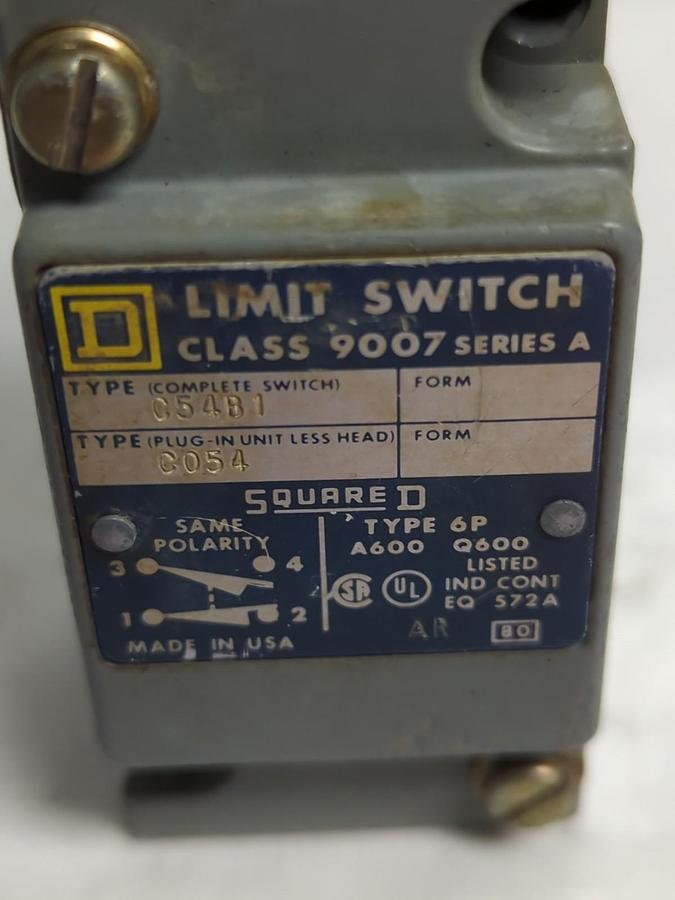 Used SQUARE D,9007 C5481,SERIES A LIMIT SWITCH PRE-OWNED