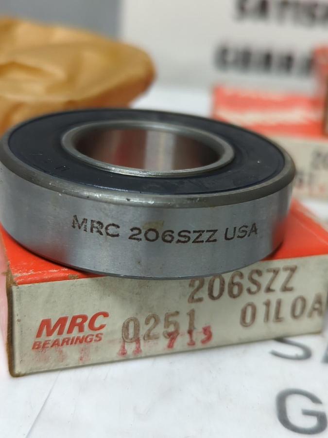 MRC,206SZZ,RUBBER SEALED BALL BEARING .LOT OF 4 NOS