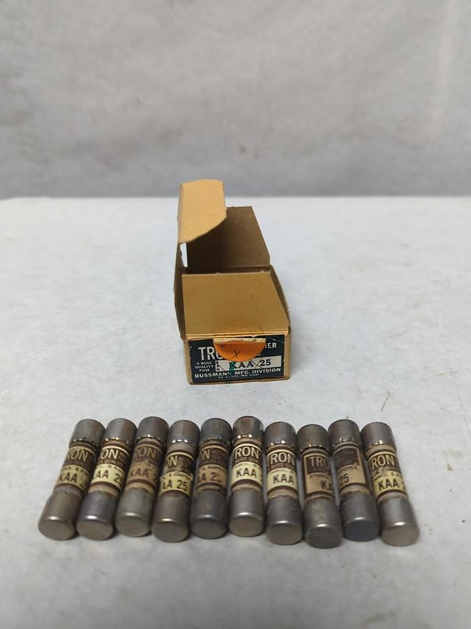 COOPER BUSSMANN,KAA25,25 AMP TRON FUSES BOX OF 10 NOS