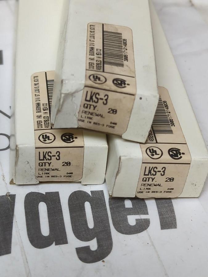 COOPER BUSSMANN,LKS-3,SUPER LAG RENEWAL LINKS LOT OF 80 NOS