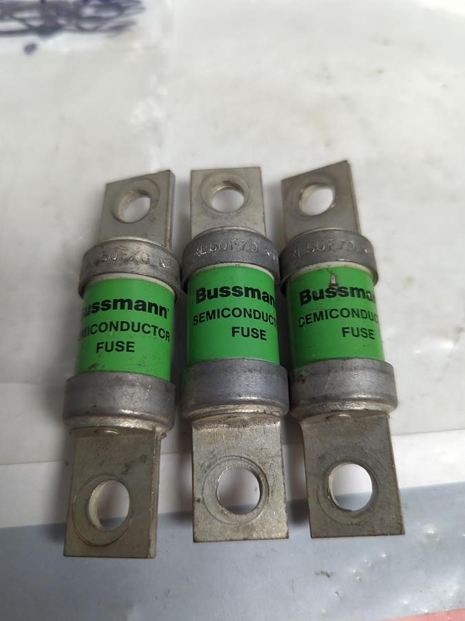Used BUSSMANN,XL50F70,SEMICONDUCTOR FUSE LOT OF PRE-OWNED