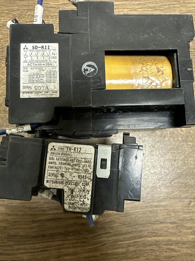 Used Mitsubishi,SD-K11,Contactor With TH-K12 Overload Relay