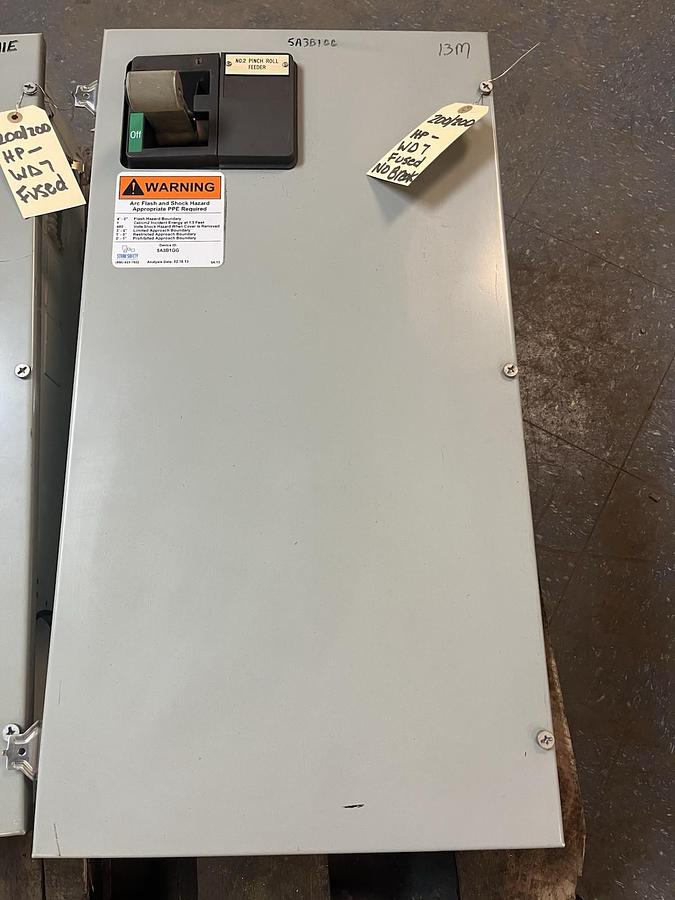 Used CUTLER HAMMER,F2100,200 AMP FUSED DISCONNECT MCC BUCKET 480V