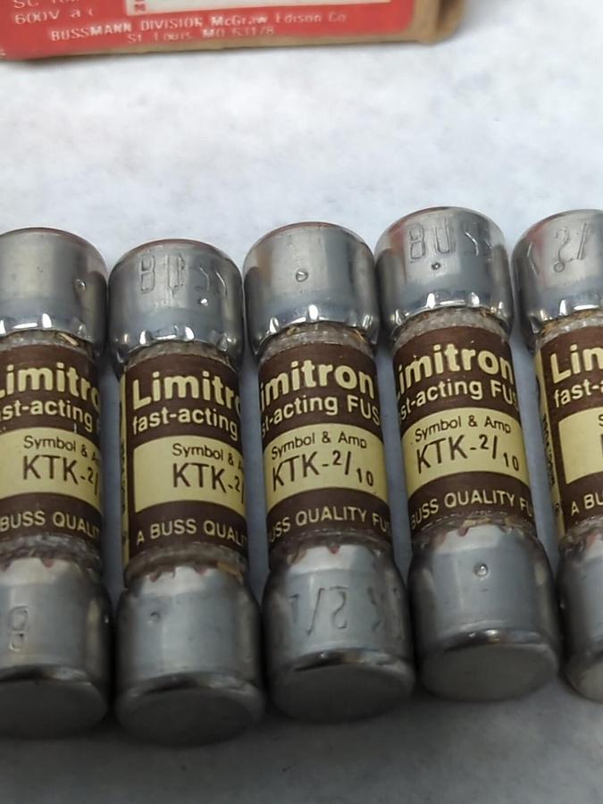 COOPER BUSSMANN,KTK-2/10,LIMITRON 2/10 AMP FUSES BOX OF 10 NOS