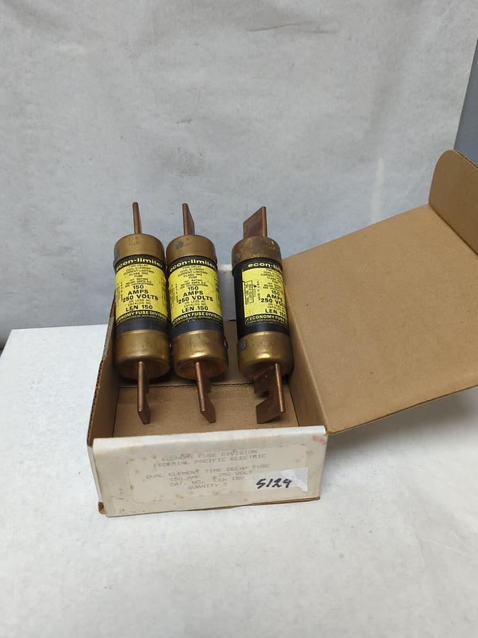 ECONOMY FUSE,LEN 150,150 AMP DUAL ELEMENT FUSE LOT OF 3 NOS