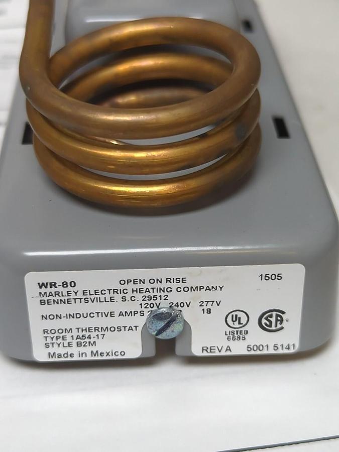 MARLEY,WR-80,STYLE B2M ROOM THERMOSTAT 20-80 DEG RANGE NOS