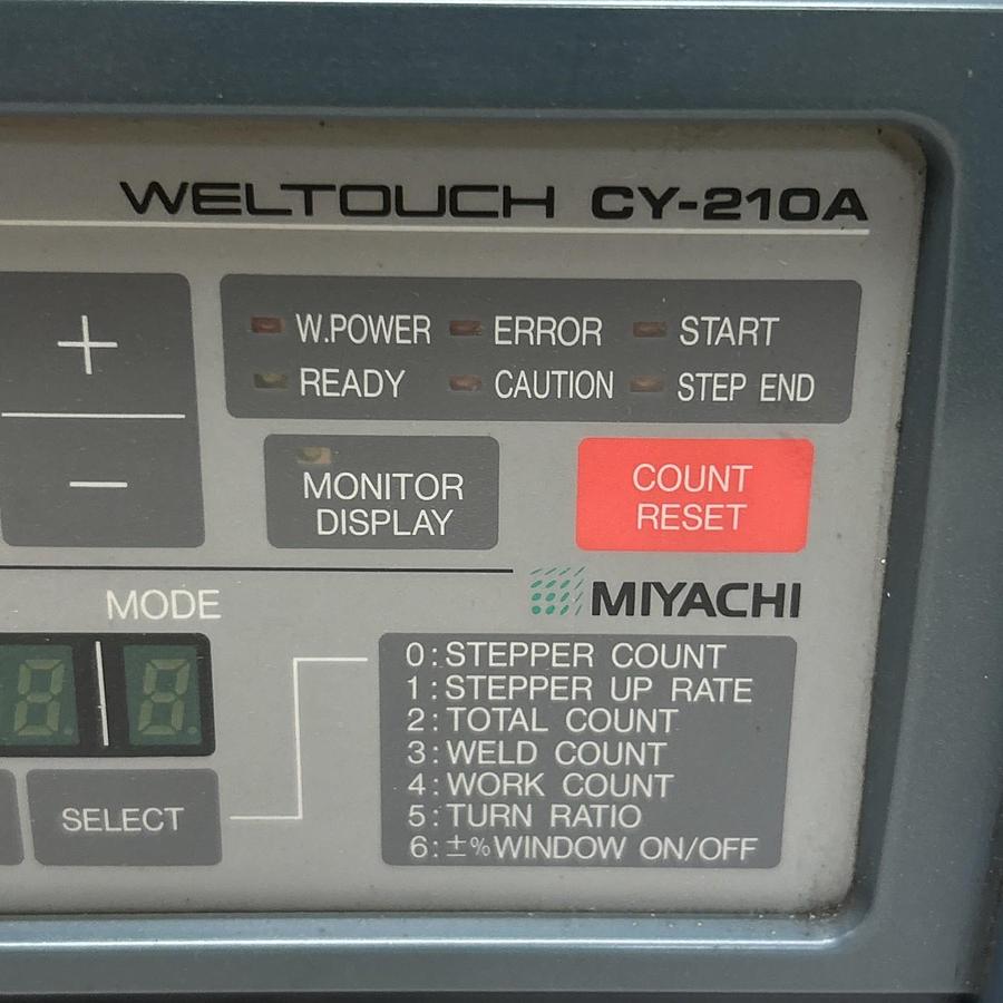 Used MIYACHI WELTOUCH,CY-210A,CONSTANT WELDING CONTROLLER