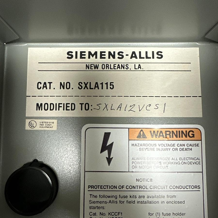Used Westinghouse,A200M1CACDW,Size 1 Starter w/New Siemens Enclosure SXLA115