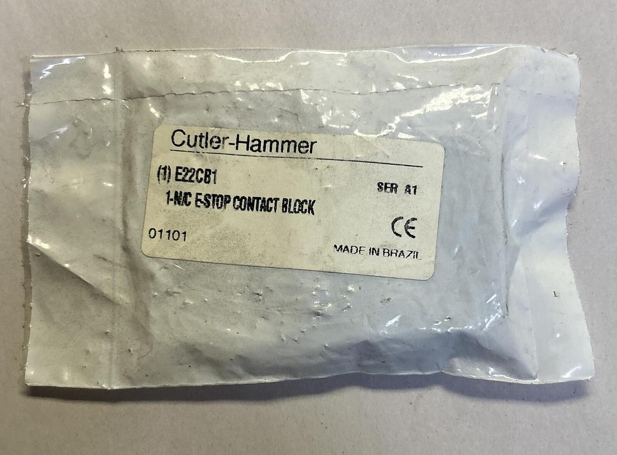 Used CUTLER-HAMMER,E22CB1,N/C CONTACT BLOCK NEW