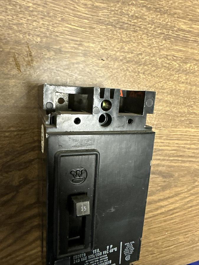 Used Westinghouse,EB2015,240 VAC 125/250 VDC 15 Amp Circuit Breaker