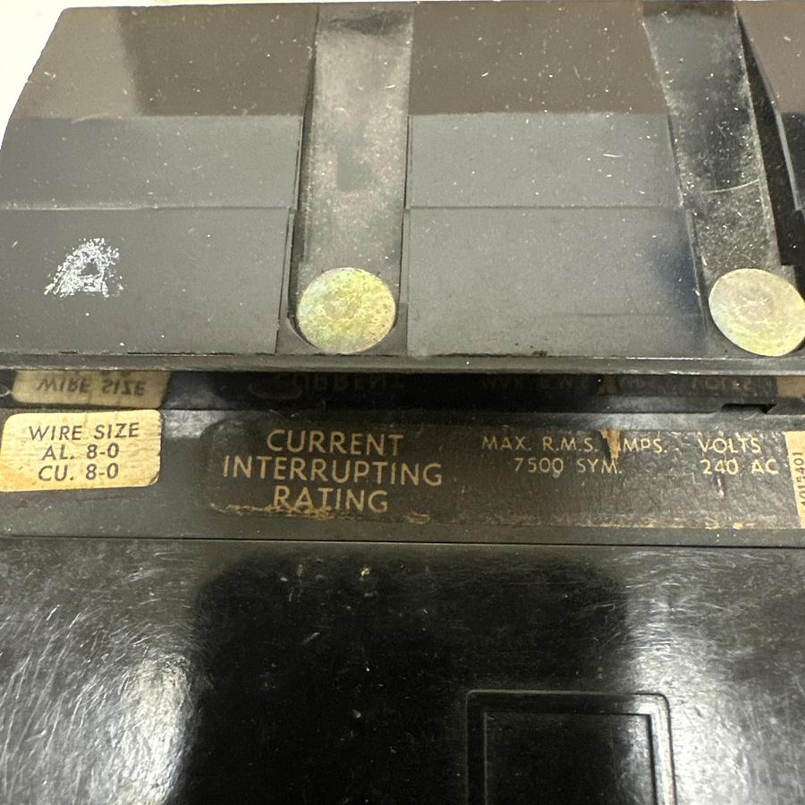 Used Square-D,FA-22100AB,100 Amp 2 Pole Circuit Breaker