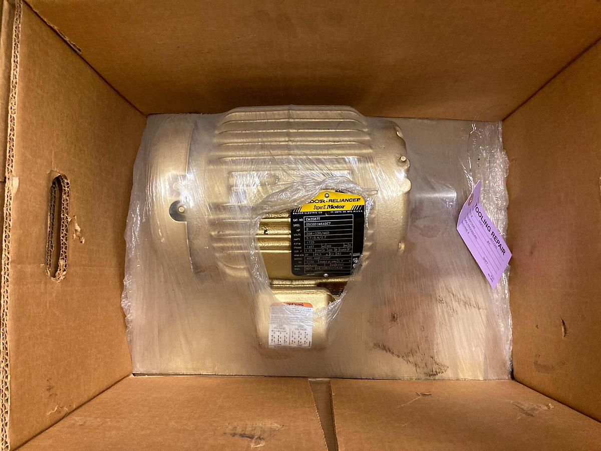 Used Baldor,EM3587T,Super E 2HP Motor 1725 RPM 208-230/460V 145T