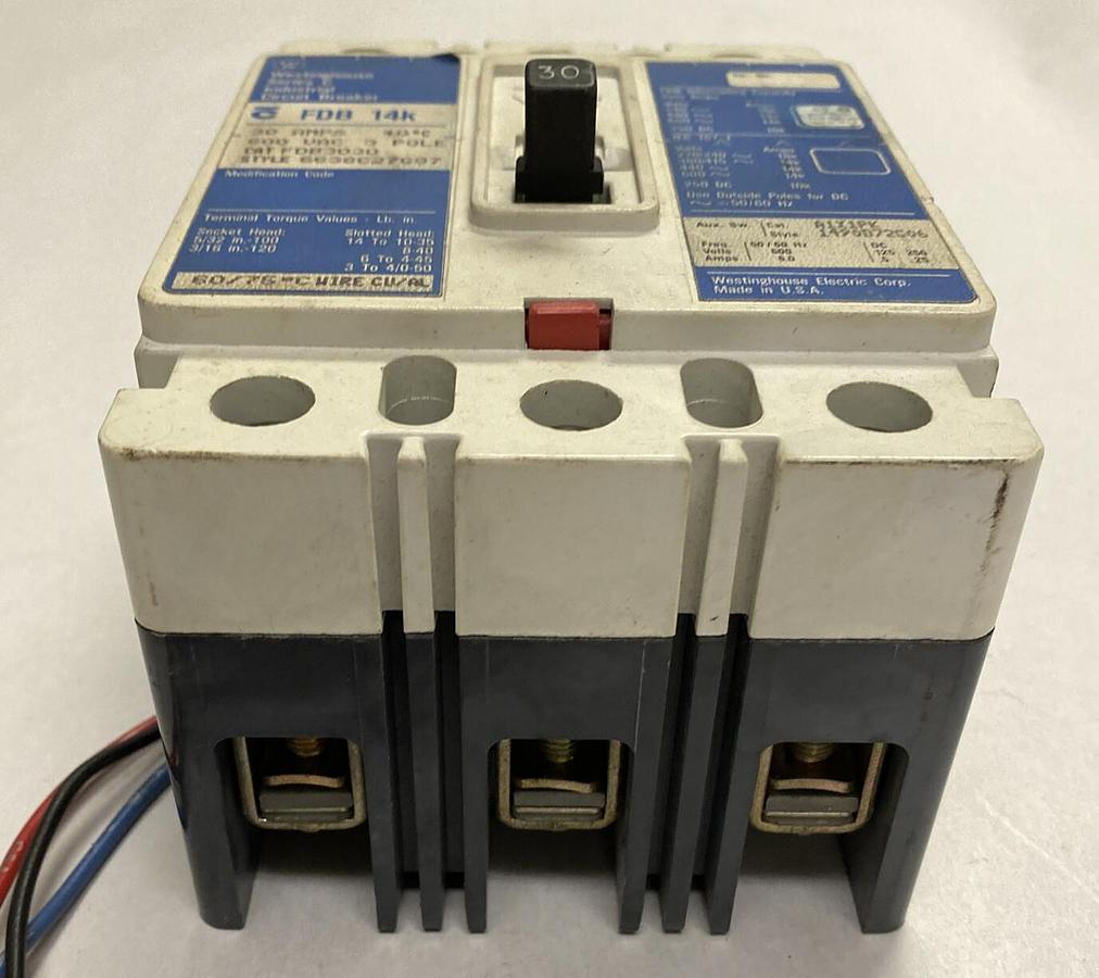 WESTINGHOUSE,FDB3030,CIRCUIT BREAKER 30A 600V 3P NOS