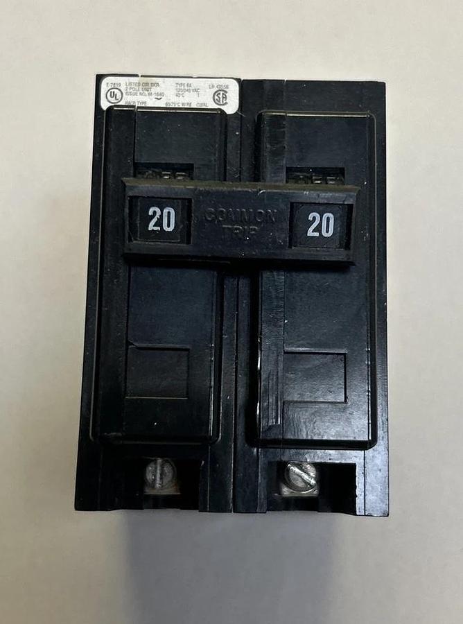 Used CUTLER HAMMER,BA220,CIRCUIT BREAKER 20A 120/240V 2P