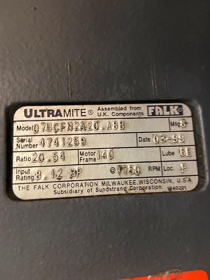 Used Falk UltraMite,07UCFN2A20.A8B,Gear Drive Ratio 20.54