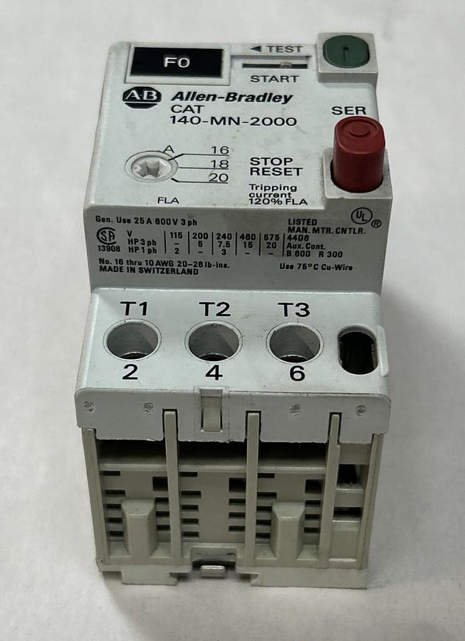 Used ALLEN BRADLEY,140-MN-2000,MANUAL MOTOR STARTER 16-20A