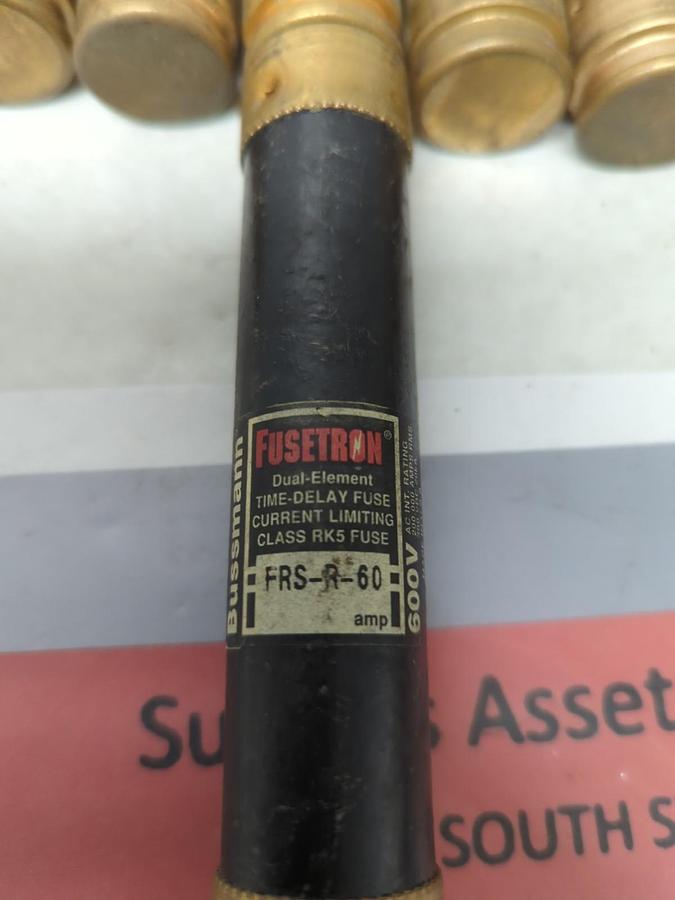 Used COOPER BUSSMANN,FRS-R-60,FUSETRON 60 AMP FUSE LOT OF 10 PRE-OWNED