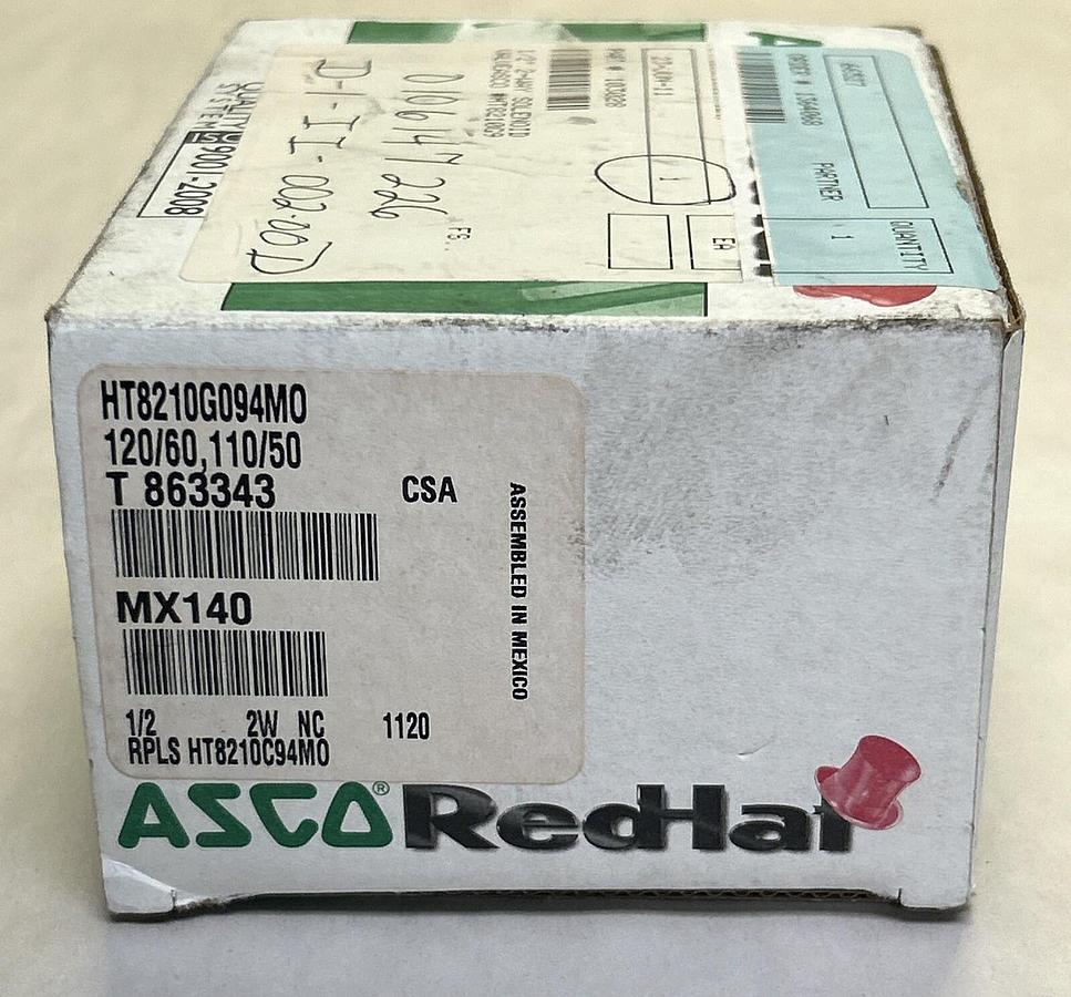 Used ASCO,HT8210G094M0,SOLENOID VALVE 1/2 INCH 2W 110/120V NEW