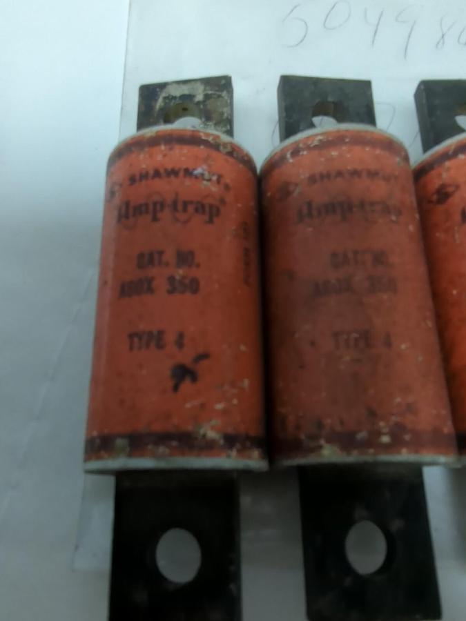 Used SHAWMUT,A60X350,TYPE 4 FUSE LOT OF 3